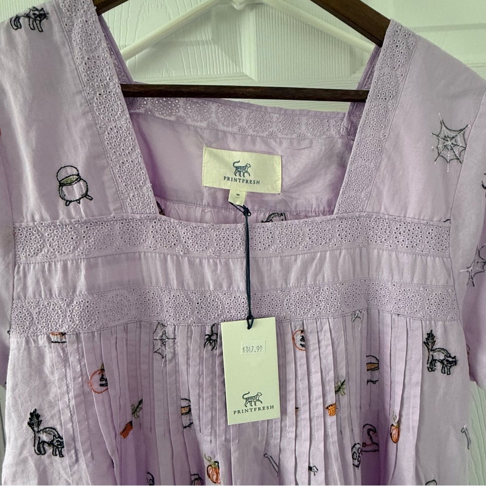 Printfresh Embroidered Pintuck Halloween Nightgown - Picture 3 of 6